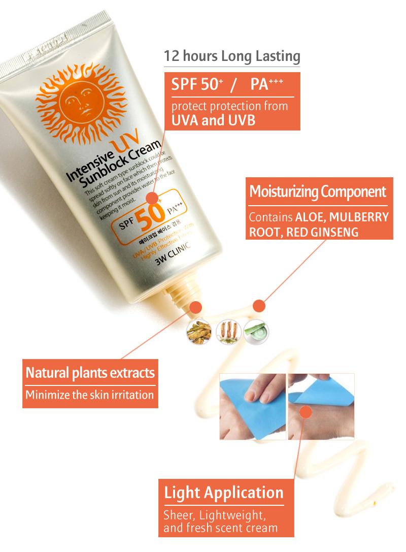 kem chong nang 3W Clinic Intensive UV Sunblock Cream